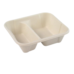 2 Compartment Tray 217 Bagasse