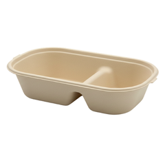 2 Compartment Salad Bowl Bagasse