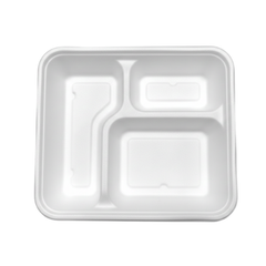 232 × 198 × H39.1 MM Exquisite 3 Compartment Tray - Bagasse