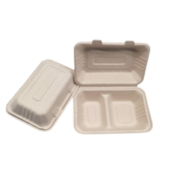 2 Compartment Clamshell Bagasse